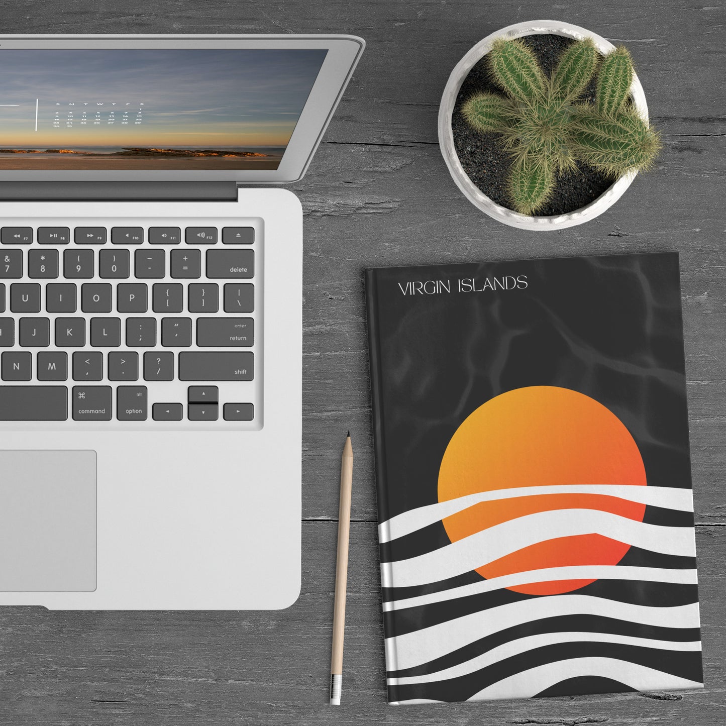 Virgin Islands - Hardcover Journal (Sunset Black)