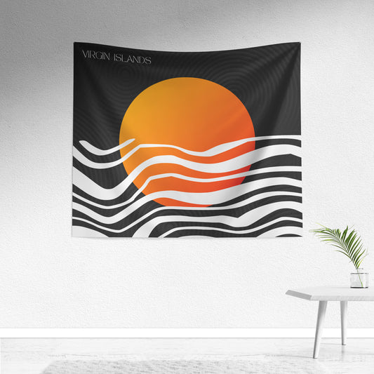 'Virgin Islands' - Sunset Beach Blanket (Black)